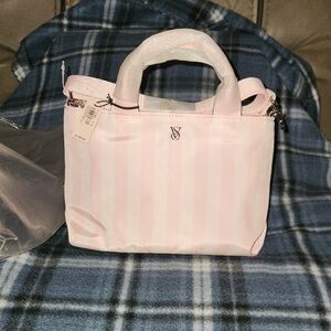 Victoria Secret Pink Striped Women's Small Bag NWT
